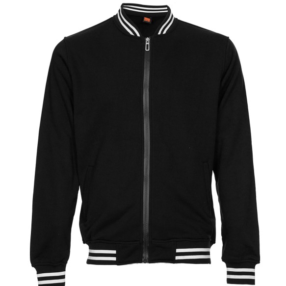 JACKET SS1302 BLACK/WHITE 100% POLYESTER FLEECE SWEATER LONG SLEEVE ...