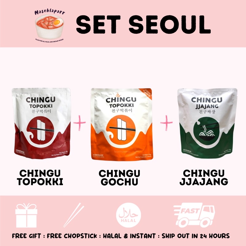 (READY STOCK) SET SEOUL CHINGU TOPOKKI GOCHU CHINGU JJAJANG HALAL
