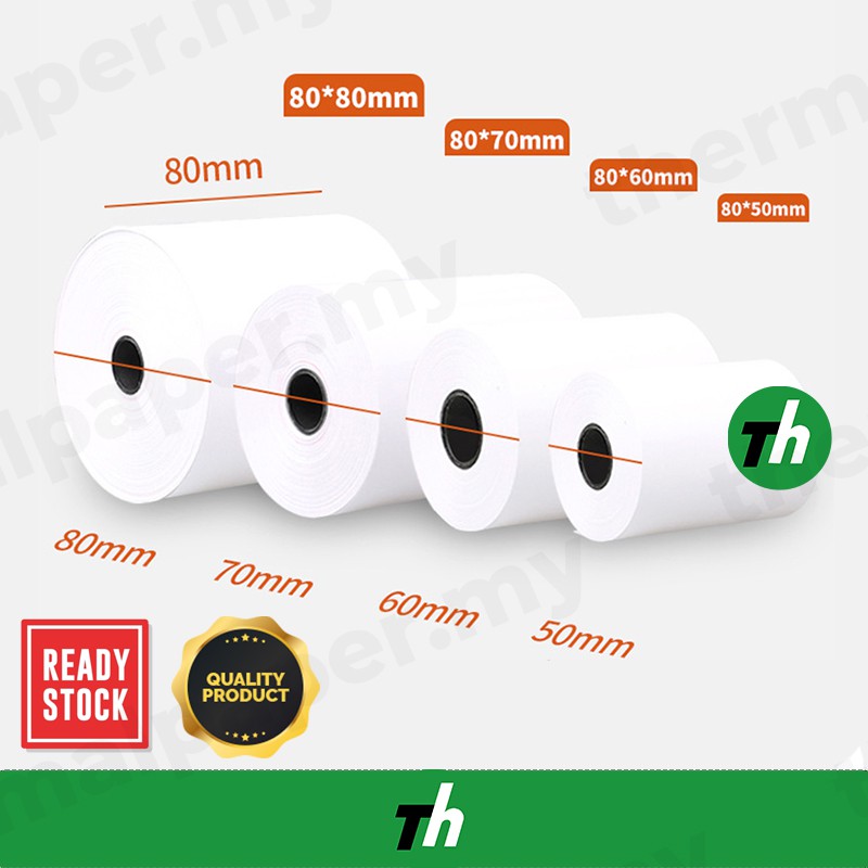 80mm x 50mmThermal Paper Rolls (1 Roll) Thermal Receipt Paper Roll ...