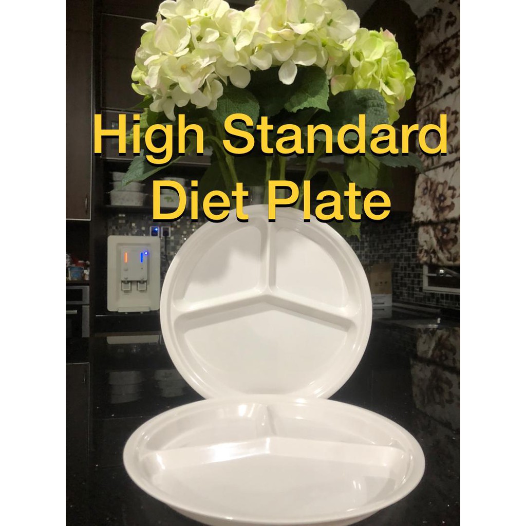 Pinggan Diet Suku Separuh Portion Plate Adult Dewasa Prison Divider