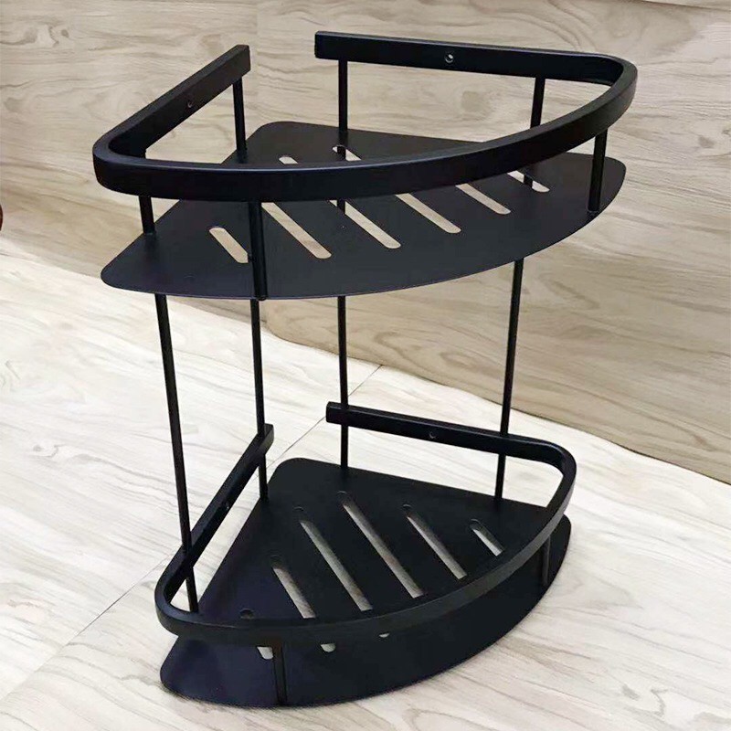 Black Triangle 1 And 2 Rack Wall Corner Rack Bathroom Kitchen SUS 304 ...