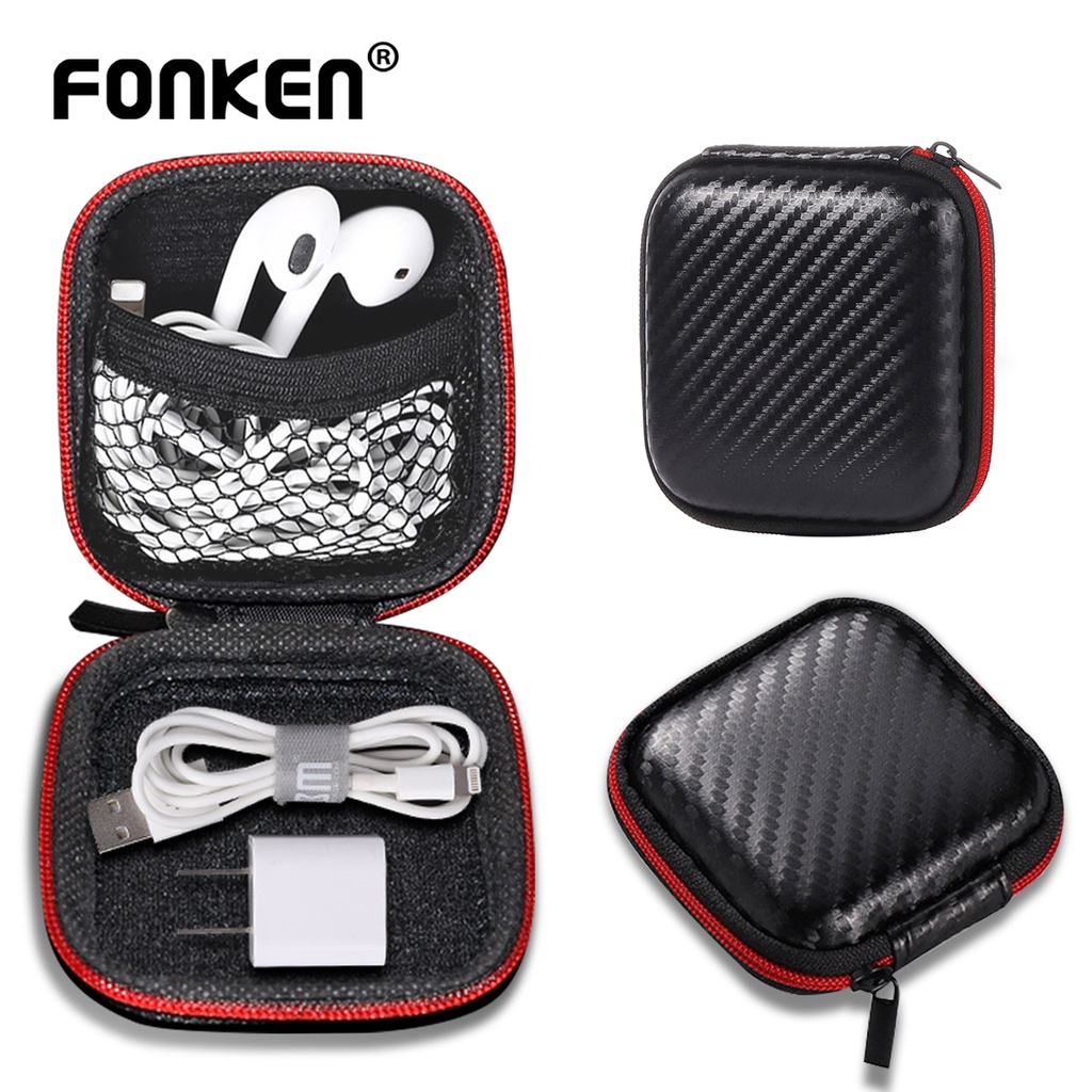 Fonken Earphone Wire Organizer Box Mini Storage Case EVA Portable ...
