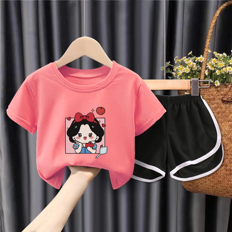 Summer Clothes For Girls Short Sleeve T Shirt + Shorts 2 PCS Sets