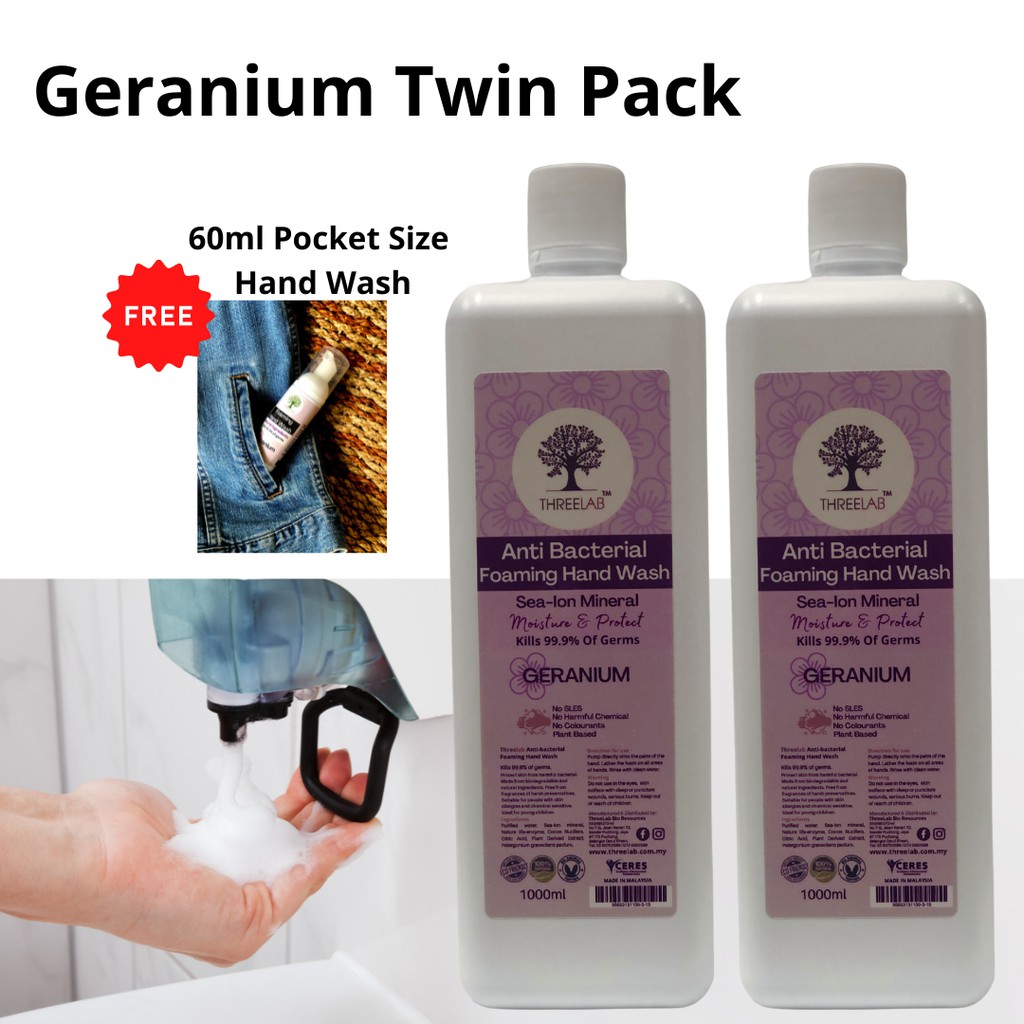 ThreeLab Foaming Hand Wash Natural Ingredients for Auto o Manual Dispenser Refill Sabun Cuci