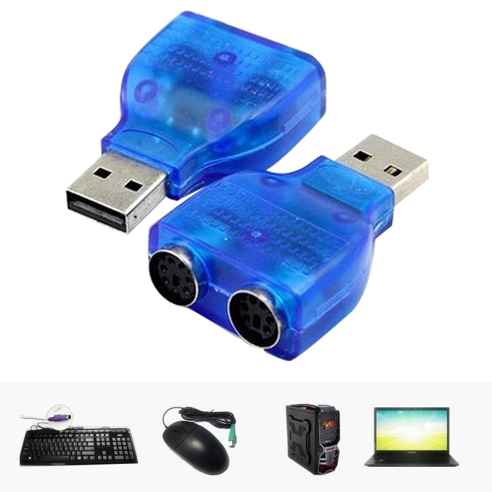 Usb To Dual 2 Ps2 Ps/2 Mouse Keyboard Converter Adapter | Shopee Malaysia