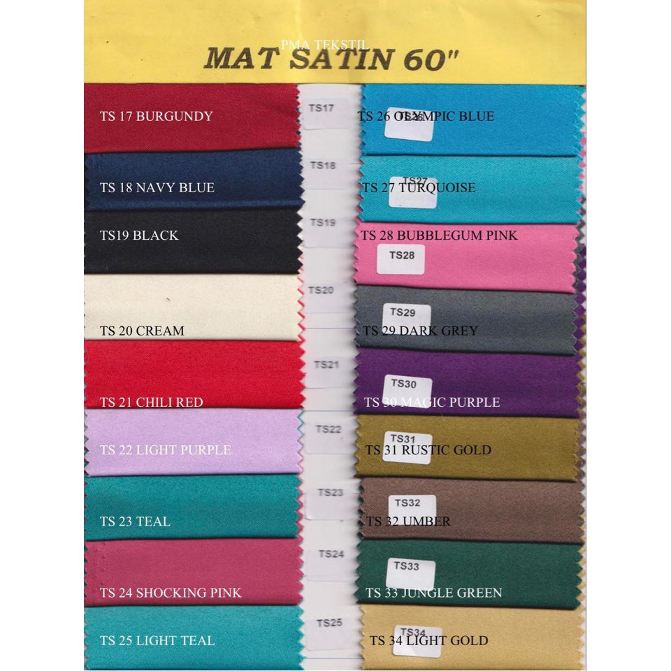(TS17-34) MAT SATIN WIDTH 60