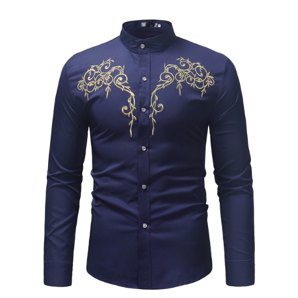 KURTA SLIM FIT VIRAL Embroidery Royal Prince Cekak Musang Slant Button ...