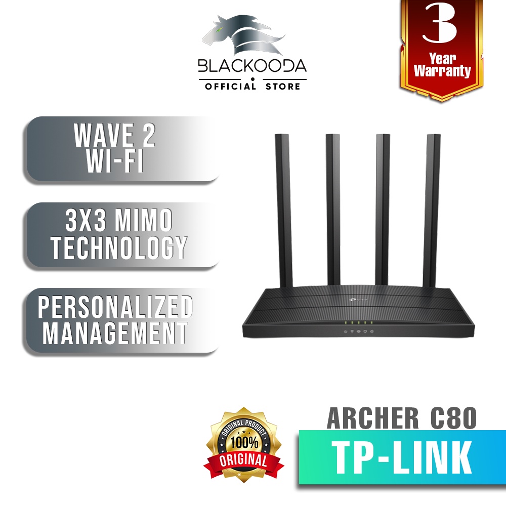 TP-Link AC1900 Archer C80 2.4+5Ghz MU-MIMO Gigabit Wave2 Wireless Wifi ...