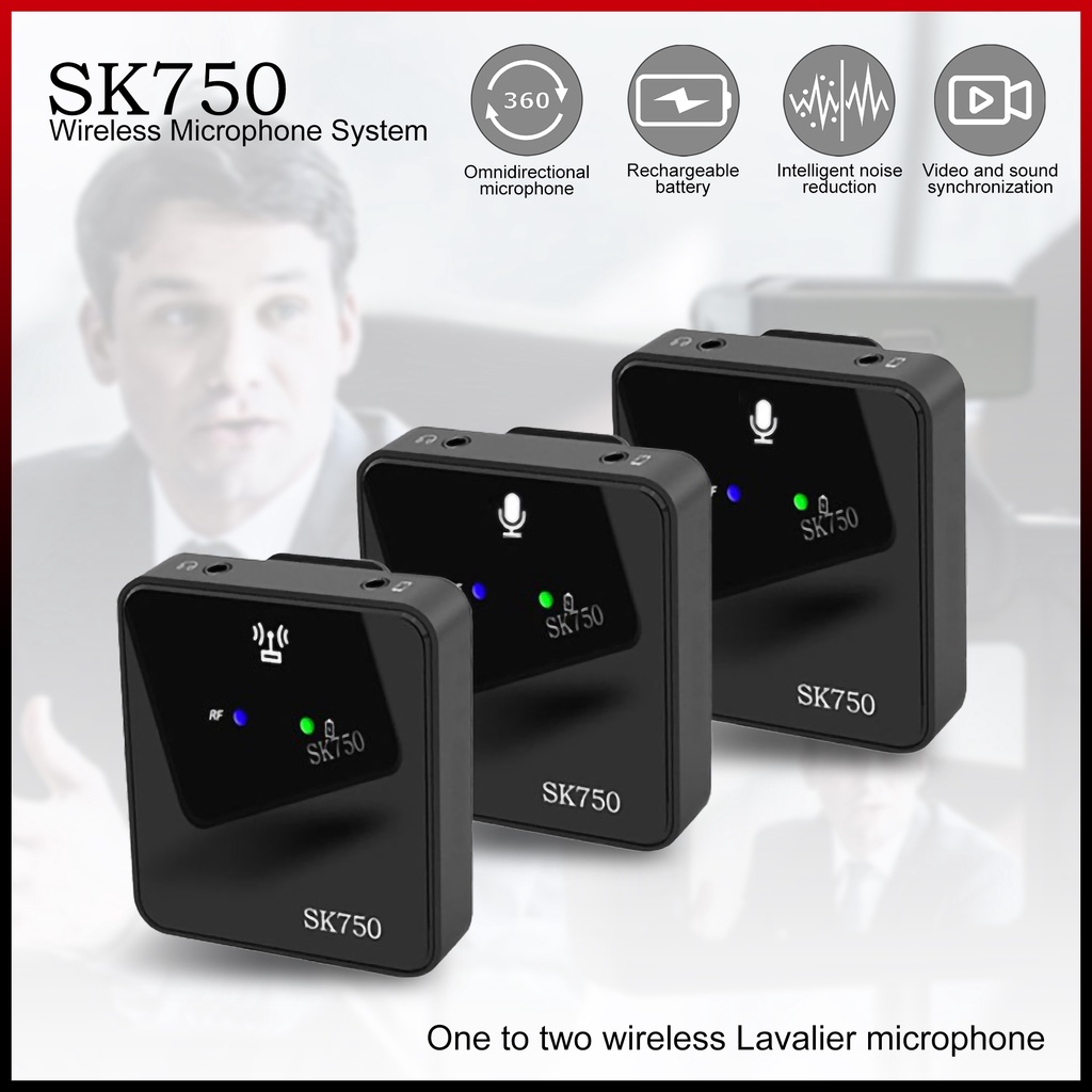 Wireless Lavalier Microphone SK750 Noice Cancelling Mic Suitable For ...