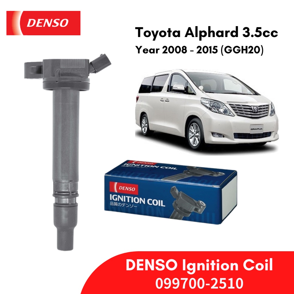 DENSO Ignition Coil 0997002510 (1pc) For Toyota Alphard GGH20 3.5cc