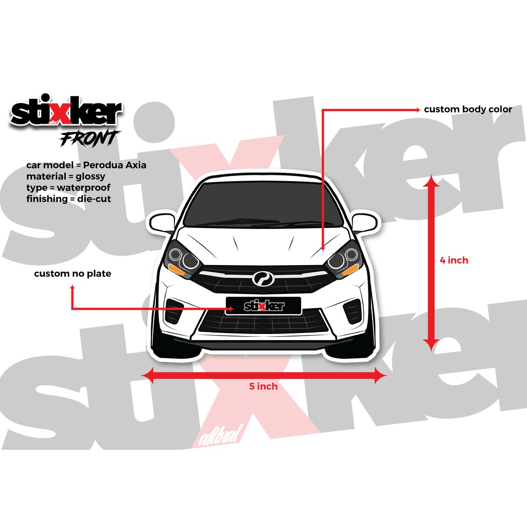 Sticker Depan Kereta Perodua Axia | Shopee Malaysia
