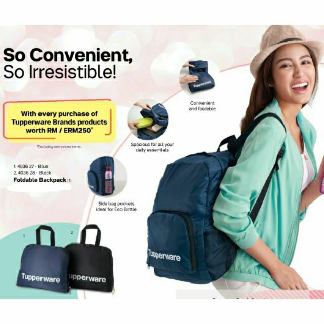 Tupperware Foldable Backpack | Shopee Malaysia