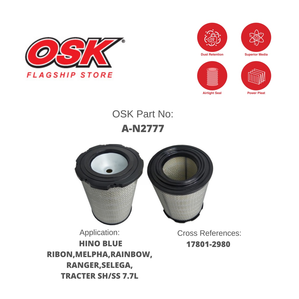 OSK AIR FILTER for HINO BLUE RIBON,MELPHA,RAINBOW,RANGER,SELEGA