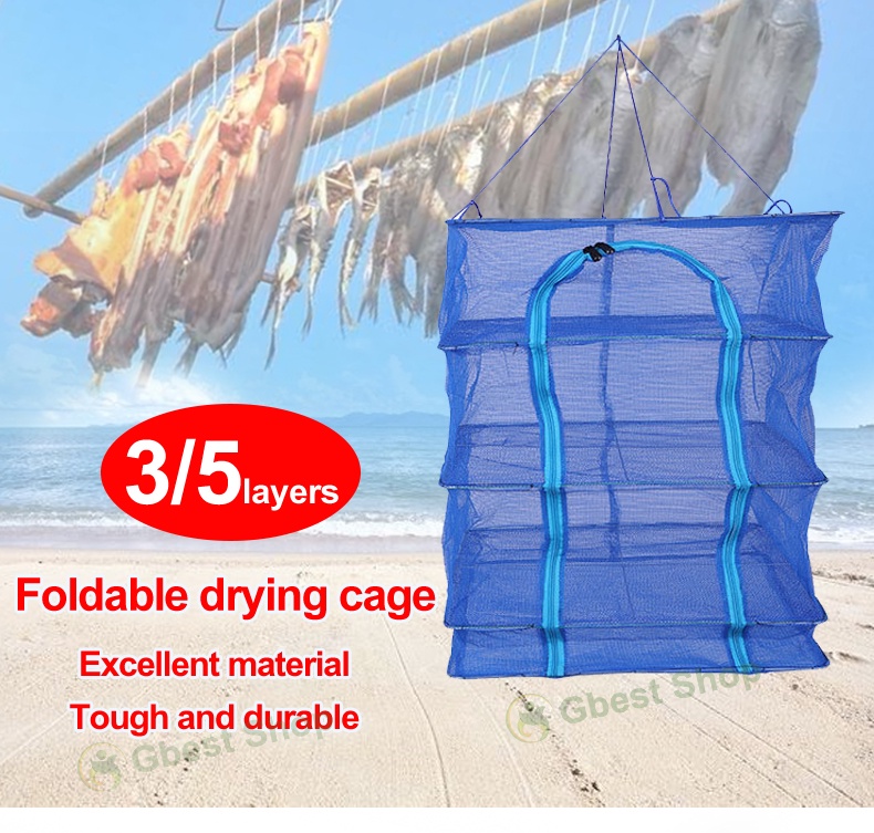 drying fish Net food hanging drying net Folding Fish Rack Cage Shelf ...