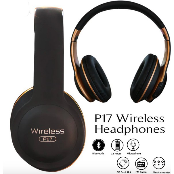 P17 Bluetooth Wireless SD Card OverEar Headphones Earphone HD Sound JBL Everest S300 Shopee Malaysia
