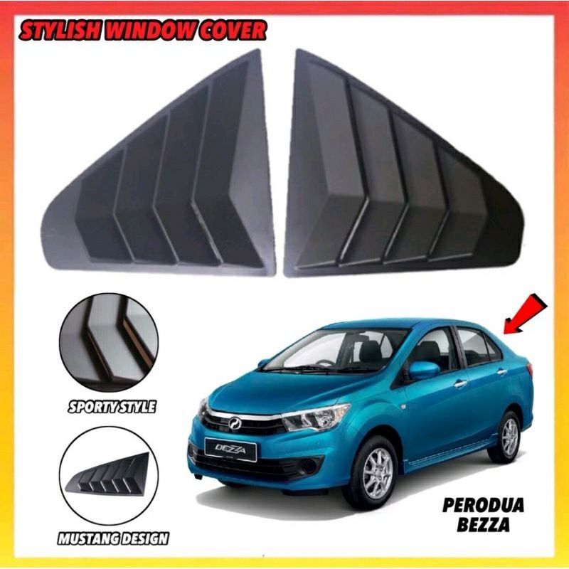 PERODUA BEZZA 2PCS SHARK WINDOW TRIANGLE WINDOW COVER | Shopee Malaysia