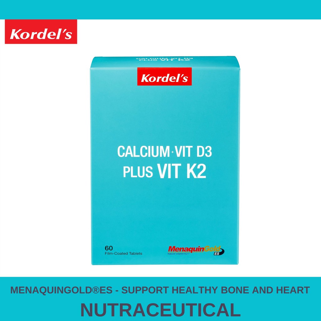 Kordel's Calcium, Vitamin D3 Plus Vitamin K2 (60's) for Bone Health