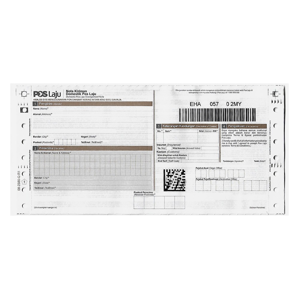 Poslaju Consignment Note (10pcs) Shopee Malaysia
