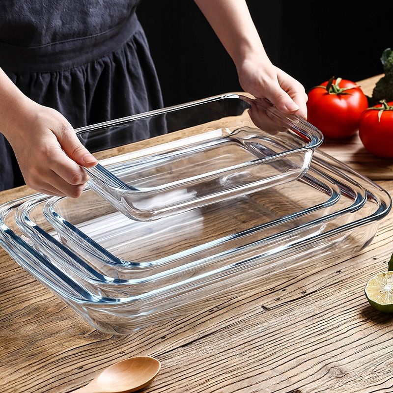 1L 2L 3.5L Premium Tempered glass baking tray Microwave oven Bakeware Rectangle glass plate Shopee Malaysia