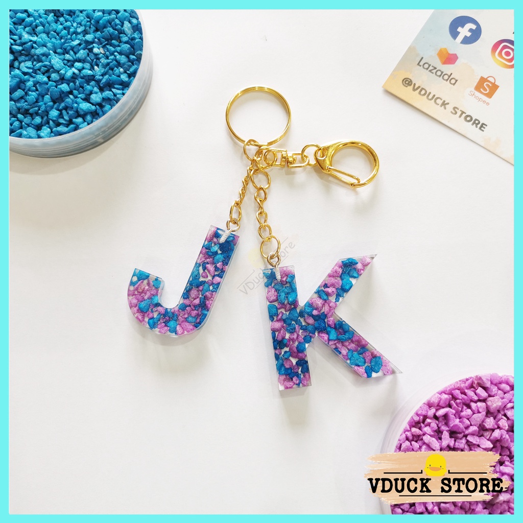 Resin Letter Keychain Custom Name Shopee Malaysia
