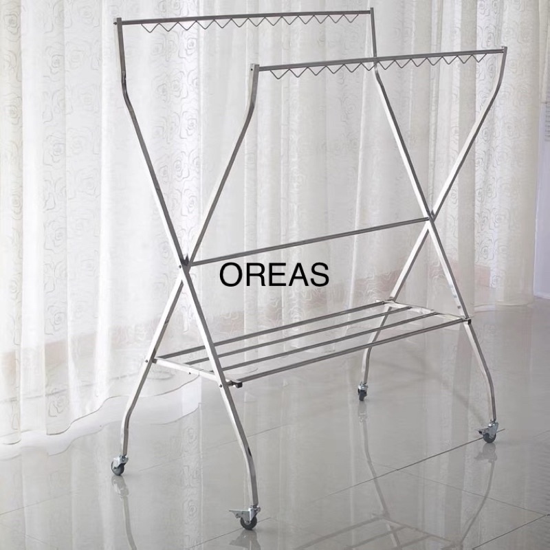 OREAS Xtype wheeled stainless steel clothes drying rack drying quilt