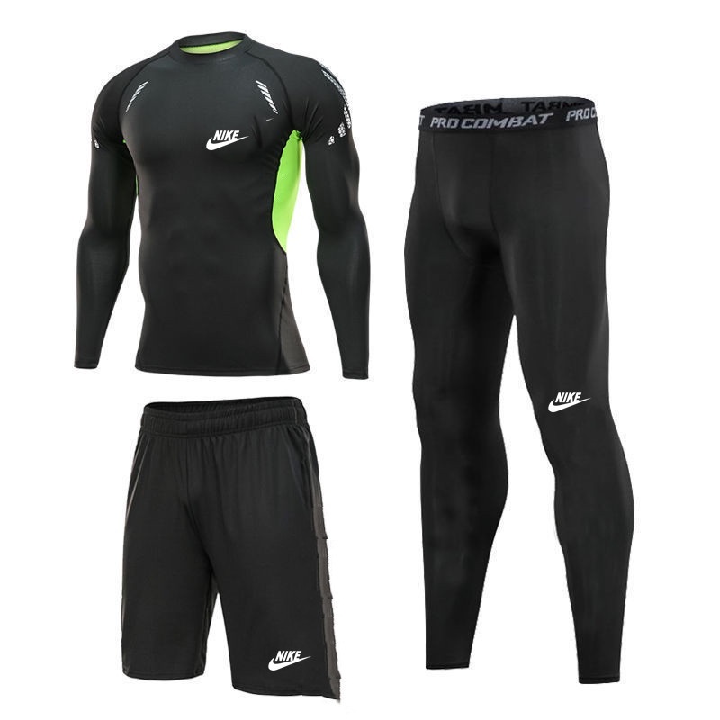 Long Sleeve + Shorts + Long Pants Swimming Suit 3 Pcs Sports Fitness ...