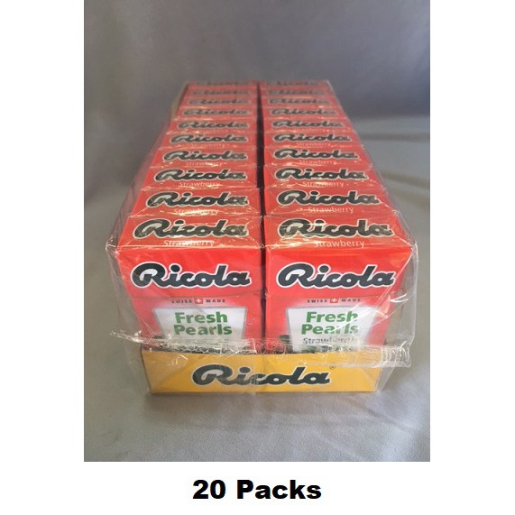 20 Packs Ricola Sugar Free Fresh Pearls Strawberry Chewy Refreshment ...