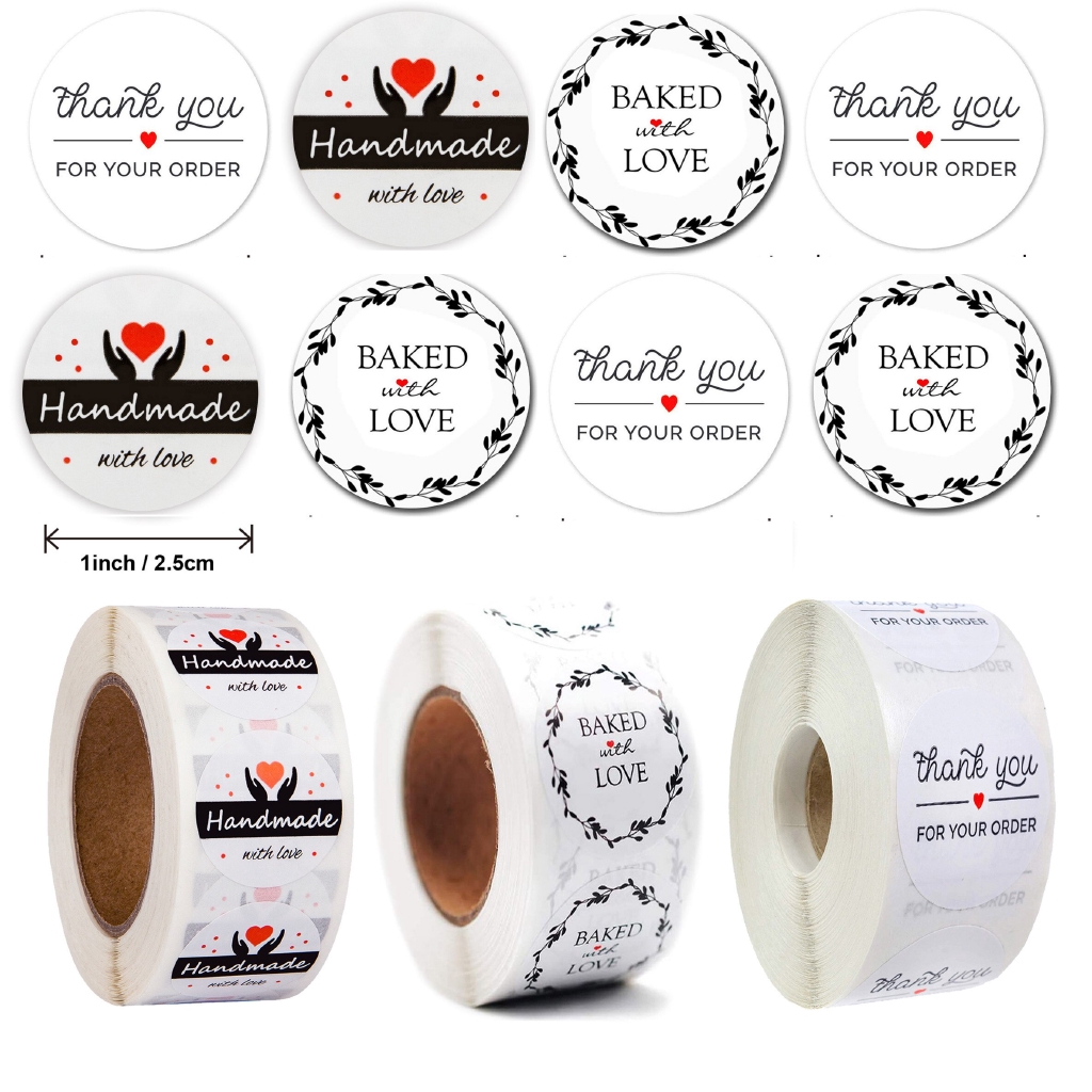 500pcs Stickers 1 Inch Round THANK YOU FOR YOUR ORDER Stickers Seal ...