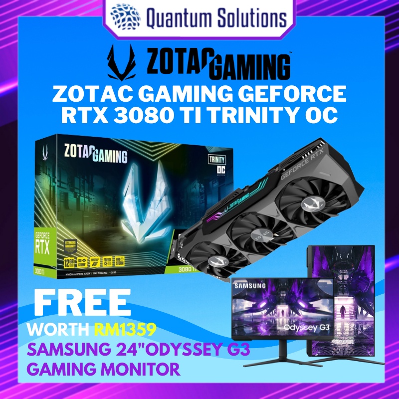 Zotac Gaming Geforce Rtx 3080 Ti Trinity Oc 12gb Gddr6x Graphic Card Free Samsung Monitor