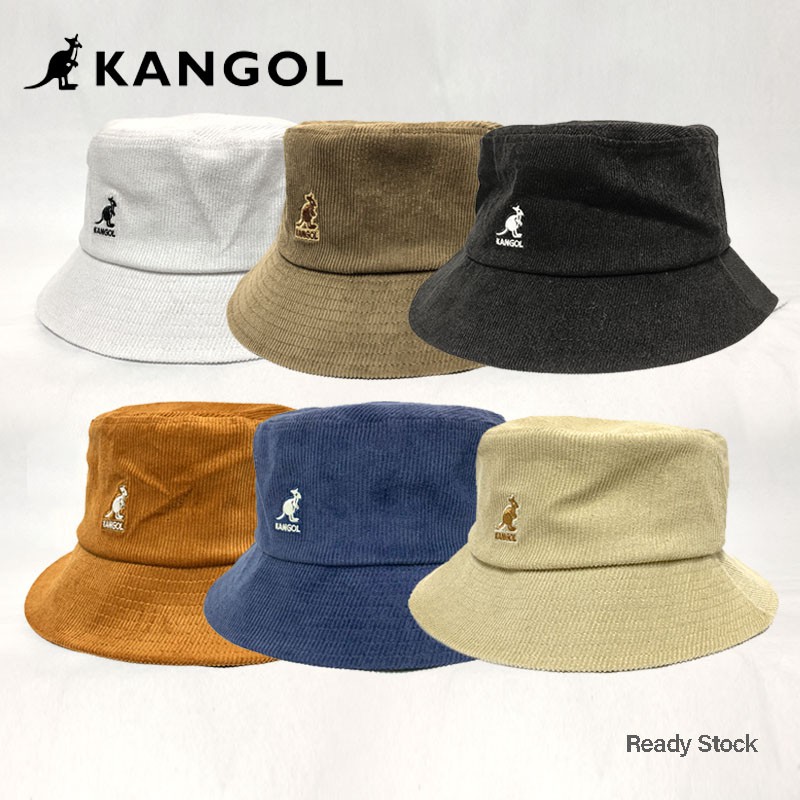 KANGOL Bucket Hat Corduroy Flat Top Vintage Hat Men Women Fashion