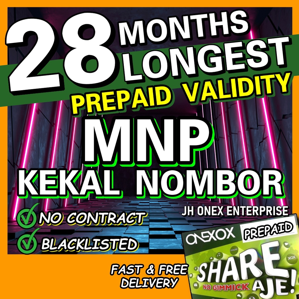ONEXOX Prepaid Sim Card 28 Bulan Longest Validity Prepaid Simkad MNP