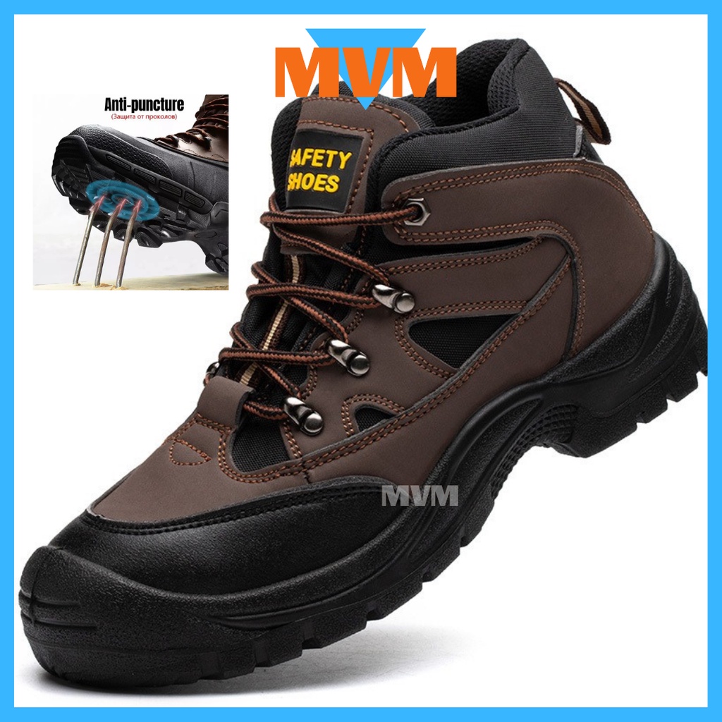Men's Safety Boots shoes Kasut besi Oil Resistant Protector Military ...