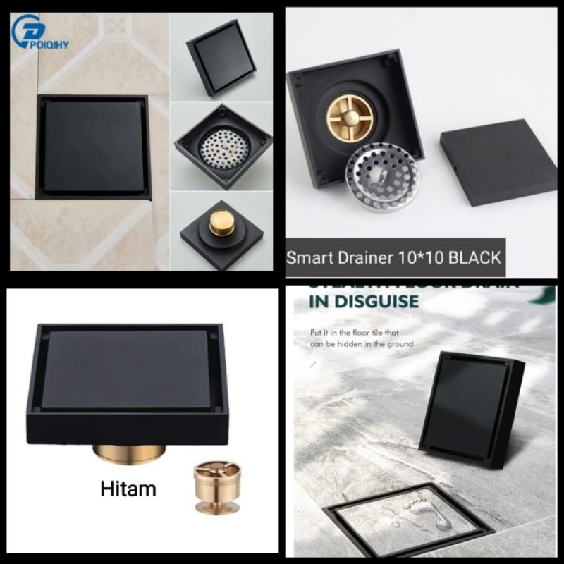 Black stainless smart drain / anti-flood / anti-animal floor drain ...