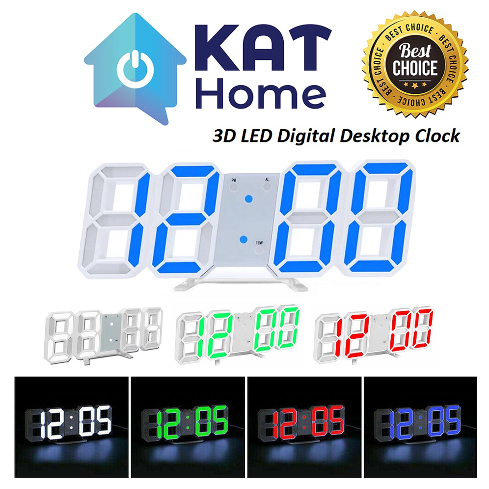 LED DIGITAL CLOCK ALARM SIMPLE AND STYLISH TABLE DESKTOP WALL CLOCK ...