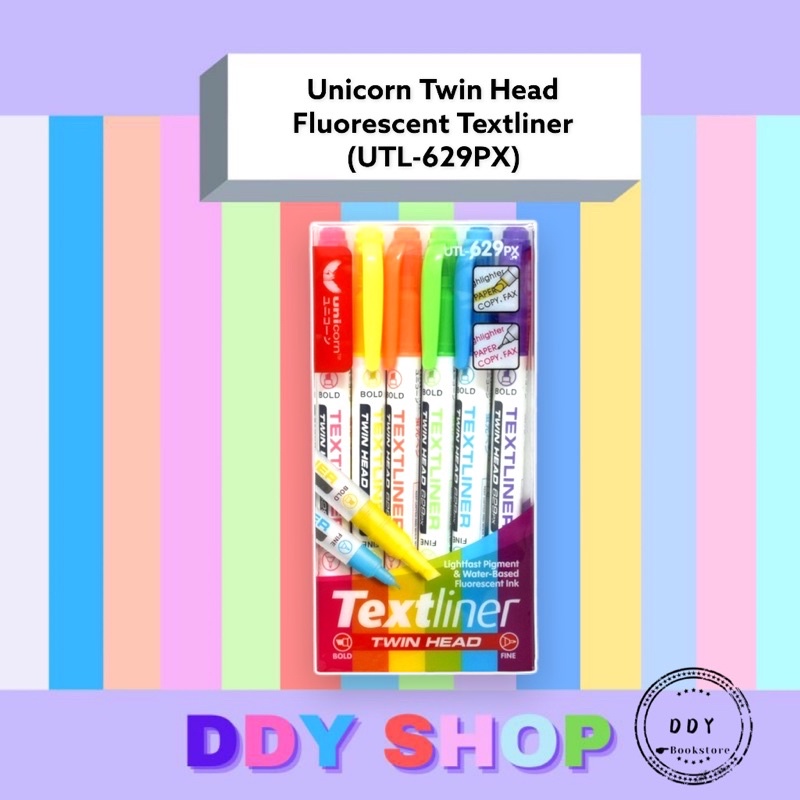 【DDY】Unicorn Twin Head Fluorescent Textliner (UTL-629PX) | Shopee Malaysia
