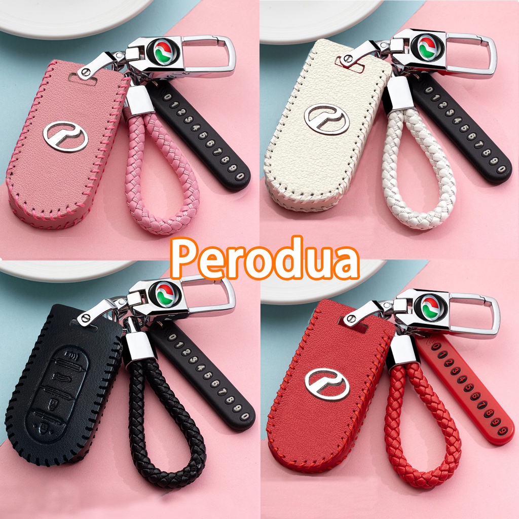 Perodua Leather Car Key Cover Case MYVI BEZZA AXIA ARUZ ATIVA ALZA