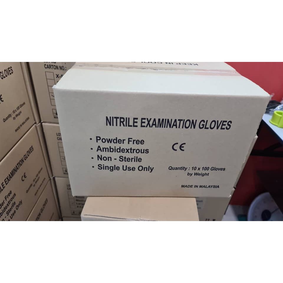 NITRILE EXAMINATION GLOVER POWDER FREE GRADE B | Shopee Malaysia