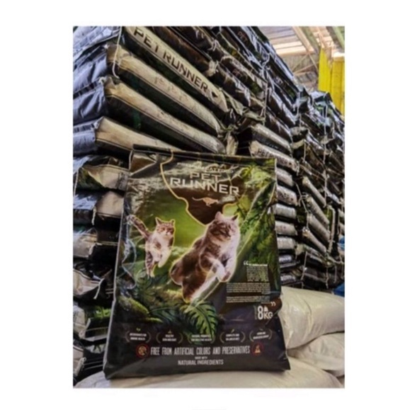 Ready Stock Makanan Kucing Cat Food Tuna Pet Runner Protein Tinggi 32% ...
