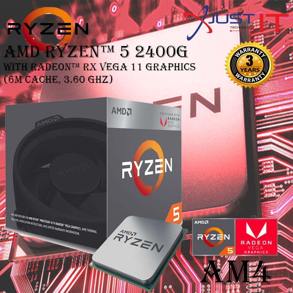 Amd ryzen 5 2400g with hot sale radeon vega graphics 3.60 ghz