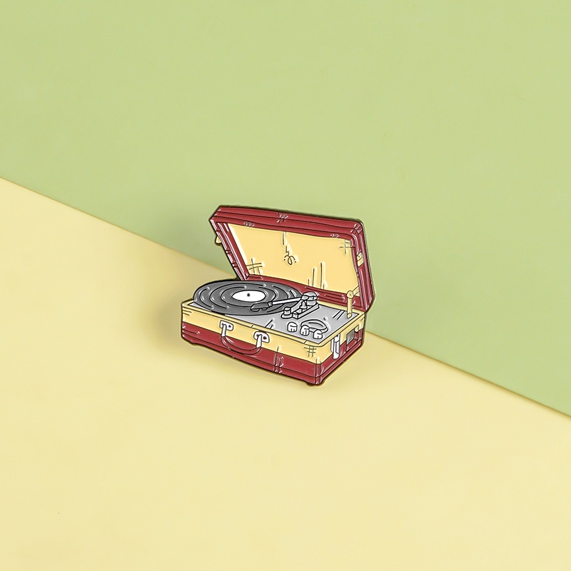 Vintage Suitcase Vinyl Record Player Enamel Pins Trendy Classic ...