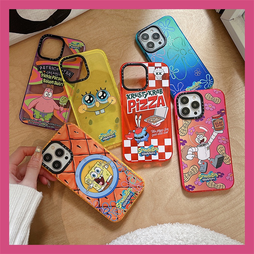 Cute SpongeBob Series Casetify Phone Case For iPhone 15 14 13 12 11 Pro Max  Case Shockproof Protect Soft Cover