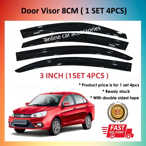 Proton Saga 2016-2023 Door Visor 8CM Air Press | Shopee Malaysia