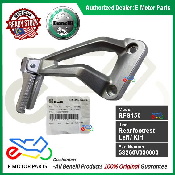 RFS150I PIJAK KAKI BELAKANG REAR FOOTREST BRACKET RFS 150 BENELLI ...