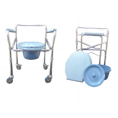 Commode Chair Adjustable Height FREE Bucket | Toilet Chair Wheelchair ...