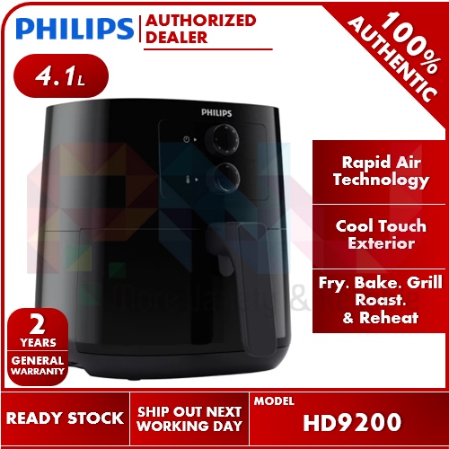 Philips 4.1L Air Fryer with Rapid Air Techonology HD9200 / HD9100 (3.7L