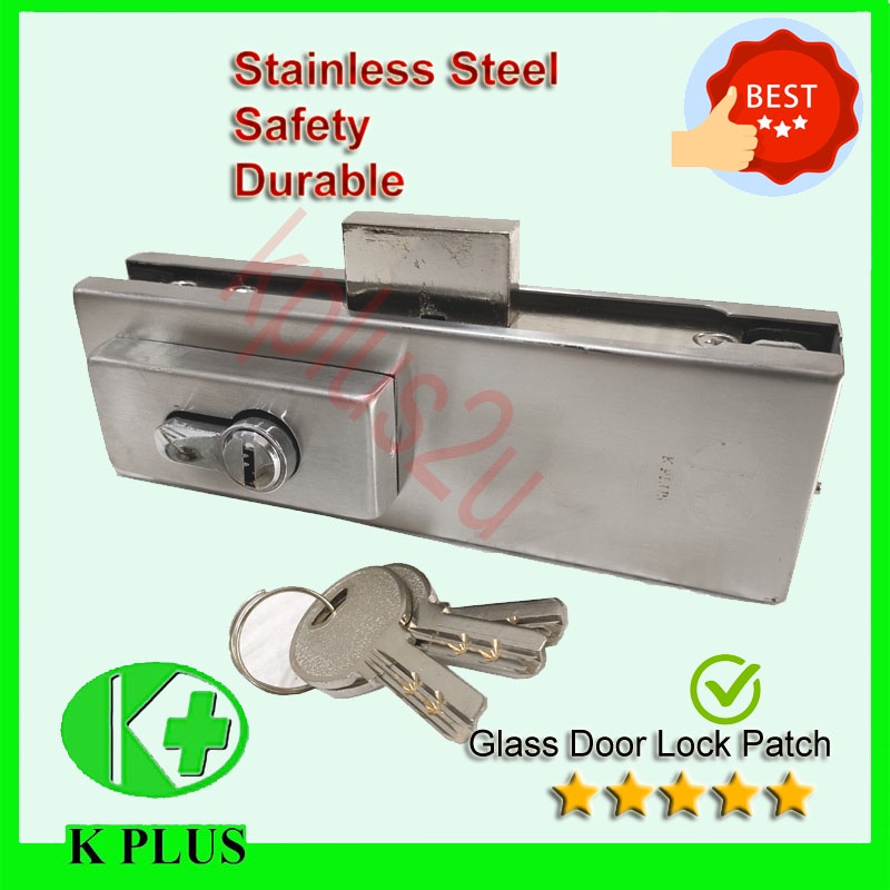 Glass Lock Tempered Glass Patch Lock Bottom Floor Lock kunci kaca tempe ...