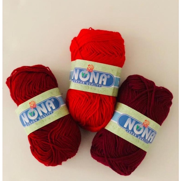 Warna2 Merah - Benang Kait Brand NONA / NONA Brand Knitting Yarn - Red ...