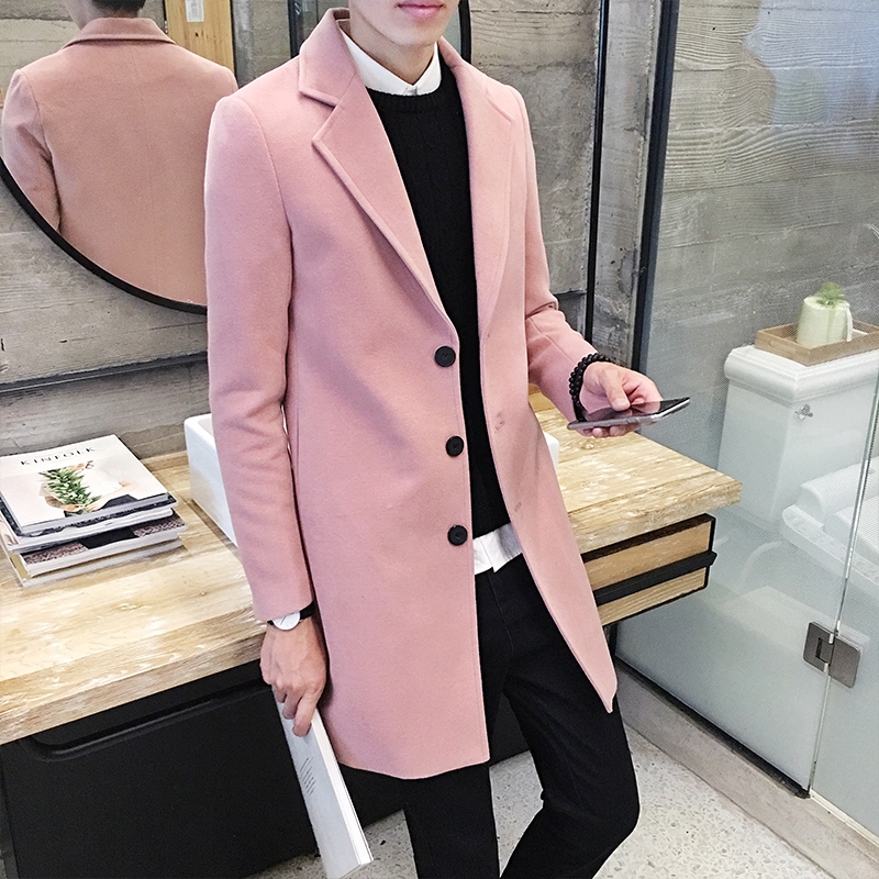 Mens pink overcoat best sale