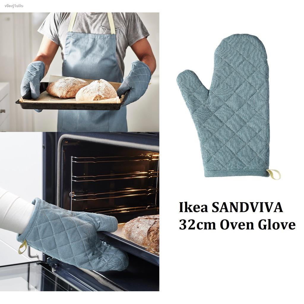 SANDVIVA Oven mitt, textile, blue - IKEA