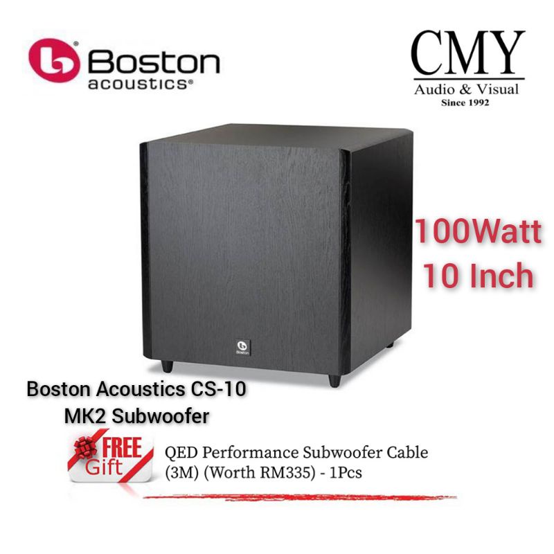 Boston Acoustics Cs Sub Mkii Subwoofer Free Qed Performance Subwoofer Cable M Shopee Malaysia